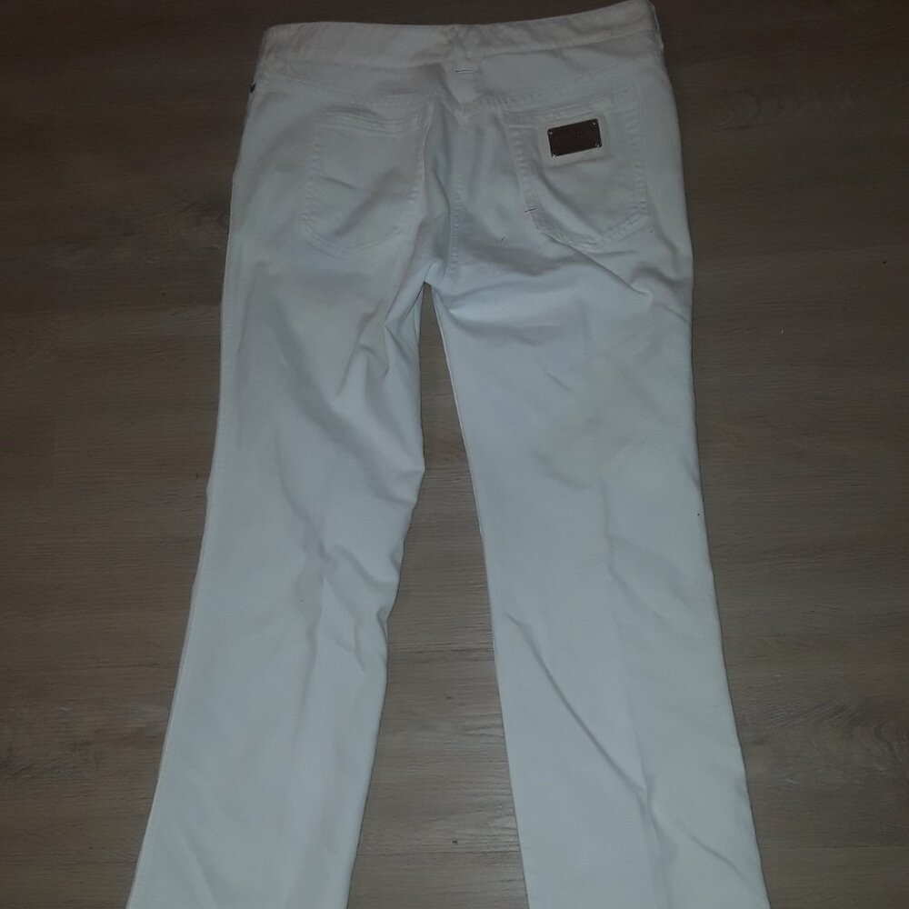 Greatest Dolce & Gabbana logo monogram white denim jeans
